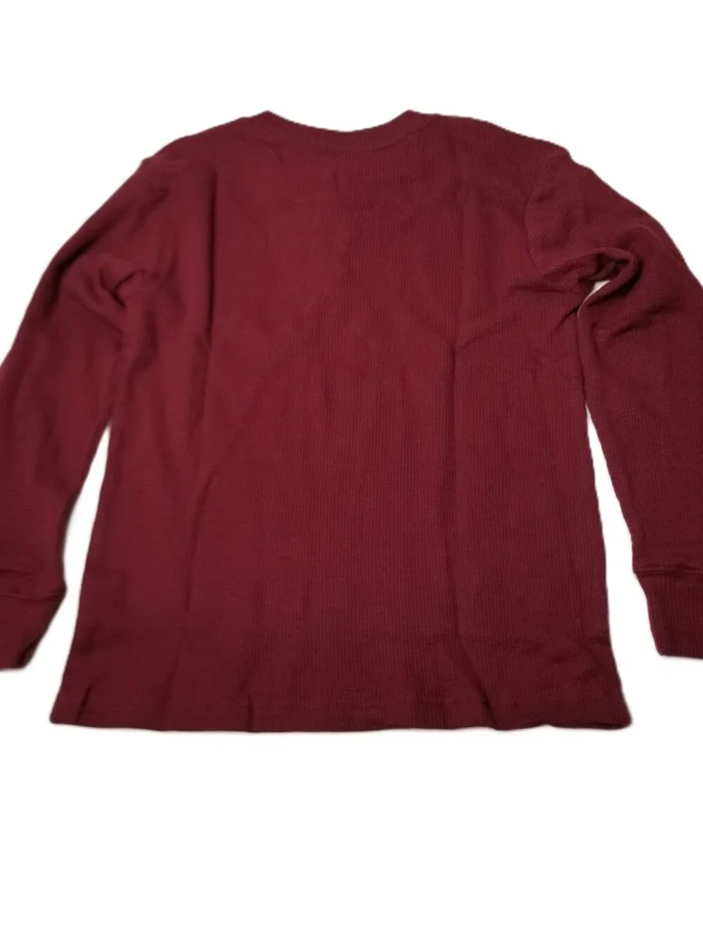 Childrens Place Thermal Henley Shirt Medium 7 8 Red Waffle Knit Long Sleeve